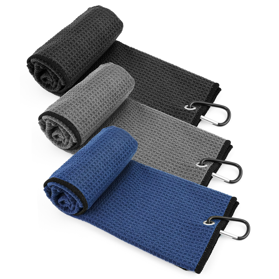 Crossfit G - Mikrofiber Golf Havlusu Karabina Klipsli Waffle